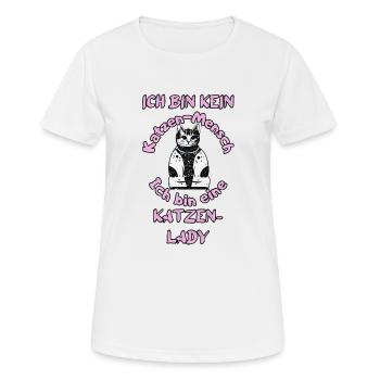 Katze Katzen verrückte Katzendame Katzenmensch - Frauen T-Shirt atmungsaktiv - Weiß - Vorne - AI Model Female 172 dark (172cm)
