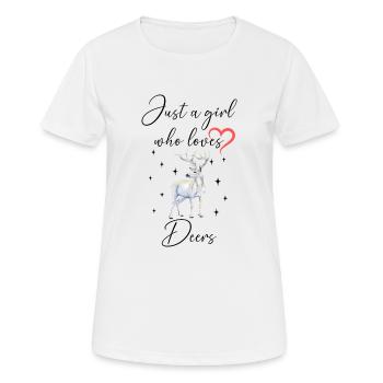 Frau Mädchen Liebe Herz Hirsch - Frauen T-Shirt atmungsaktiv - Weiß - Vorne - AI Model Female 172 dark (172cm)
