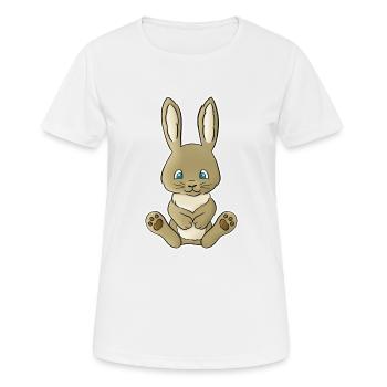 Hans Hase - Frauen T-Shirt atmungsaktiv - Weiß - Vorne - AI Model Female 172 dark (172cm)
