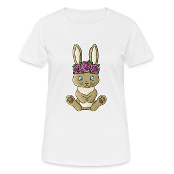 Hanni Hase - Frauen T-Shirt atmungsaktiv - Weiß - Vorne - AI Model Female 172 dark (172cm)