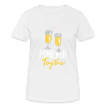 Zwillings Geschwister Party mit Sektglas - Frauen T-Shirt atmungsaktiv - Weiß - Vorne - AI Model Female 172 dark (172cm)