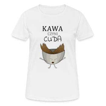Kaffee wirkt Wunder - Frauen T-Shirt atmungsaktiv - Weiß - Vorne - AI Model Female 172 dark (172cm)