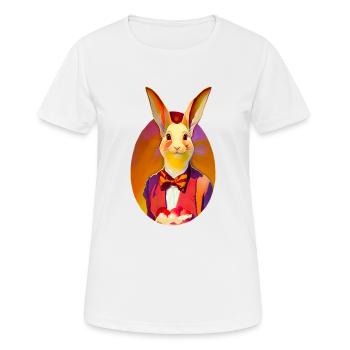 Häschen mit Schleife - Frauen T-Shirt atmungsaktiv - Weiß - Vorne - AI Model Female 172 dark (172cm)