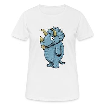 Tricératops - T-shirt respirant Femme - blanc - Devant - AI Model Female 172 dark (172cm)