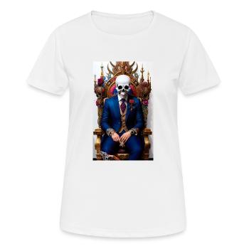 ARTWORK Skull Thron - Frauen T-Shirt atmungsaktiv - Weiß - Vorne - AI Model Female 172 dark (172cm)