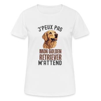 Golden retriever - T-shirt respirant Femme - blanc - Devant - AI Model Female 172 dark (172cm)