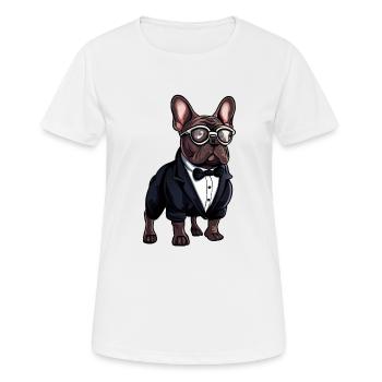 French Bulldog The Gentelmen - Women's Breathable T-Shirt - white - Front - AI Model Female 172 dark (172cm)
