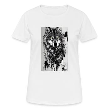 Wolf | Raubtier | Hund | Mystisch - Frauen T-Shirt atmungsaktiv - Weiß - Vorne - AI Model Female 172 dark (172cm)