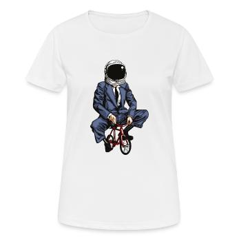 Fahrrad - Frauen T-Shirt atmungsaktiv - Weiß - Vorne - AI Model Female 172 dark (172cm)
