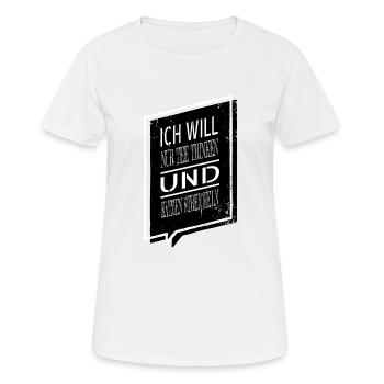 teetrinker miezekatze bibliothekar großkatze - Frauen T-Shirt atmungsaktiv - Weiß - Vorne - AI Model Female 172 dark (172cm)