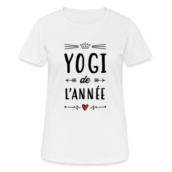 Yogi de l'année / Yoga - T-shirt respirant Femme - blanc - Devant - AI Model Female 172 dark (172cm)