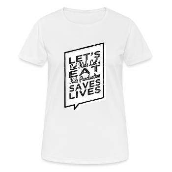 sayings present birthday present happy literature - Women's Breathable T-Shirt - white - Front - AI Model Female 172 dark (172cm)