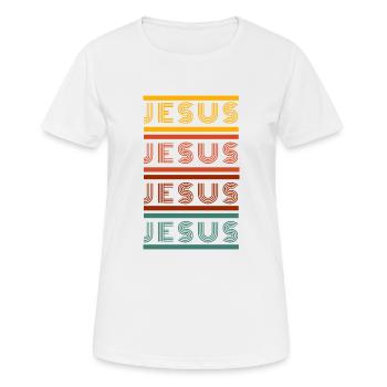 Jésus Rétro Vintage Design - T-shirt respirant Femme - blanc - Devant - AI Model Female 172 dark (172cm)