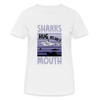 Weißer Hai - Frauen T-Shirt atmungsaktiv - Weiß - Vorne - AI Model Female 172 dark (172cm)