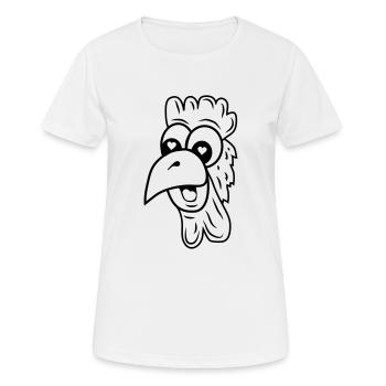 Poulet amoureux - T-shirt respirant Femme - blanc - Devant - AI Model Female 172 dark (172cm)