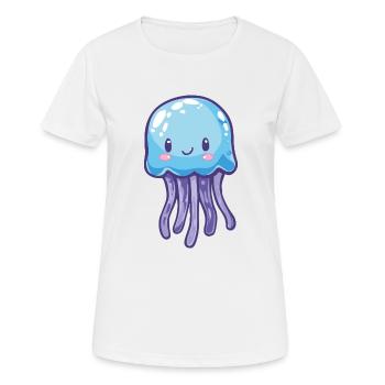 Qualle - Frauen T-Shirt atmungsaktiv - Weiß - Vorne - AI Model Female 172 dark (172cm)