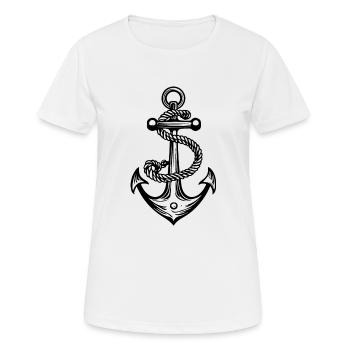 Anker Hafen - Frauen T-Shirt atmungsaktiv - Weiß - Vorne - AI Model Female 172 dark (172cm)