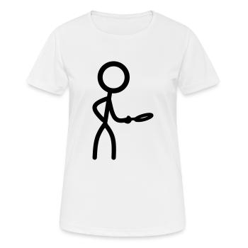 Stickman mit Lupe - Frauen T-Shirt atmungsaktiv - Weiß - Vorne - AI Model Female 172 dark (172cm)