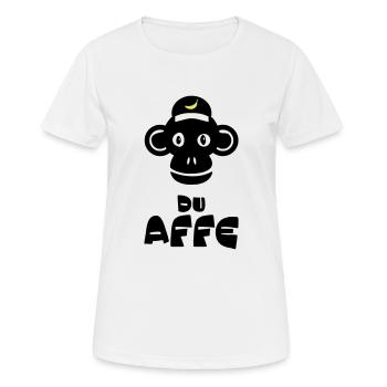 du Affe - Frauen T-Shirt atmungsaktiv - Weiß - Vorne - AI Model Female 172 dark (172cm)
