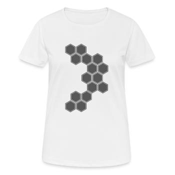T-Shirt Geschenk - Imker Waben - Frauen T-Shirt atmungsaktiv - Weiß - Vorne - AI Model Female 172 dark (172cm)