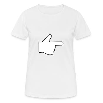 Finger right - Women's Breathable T-Shirt - white - Front - AI Model Female 172 dark (172cm)