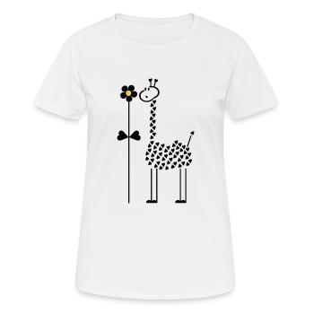 Giraffe in Führling / spring giraffe (2c) - Women's Breathable T-Shirt - white - Front - AI Model Female 172 dark (172cm)