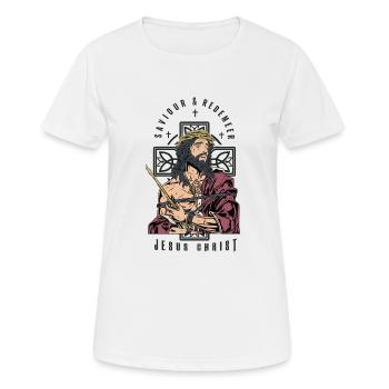 Jesus Christ - Women's Breathable T-Shirt - white - Front - AI Model Female 172 dark (172cm)