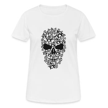 tete de mort anarchie anarchiste anarchisme a logo - T-shirt respirant Femme - blanc - Devant - AI Model Female 172 dark (172cm)