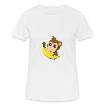 Monkey with banana - Women's Breathable T-Shirt - white - Front - AI Model Female 172 dark (172cm)