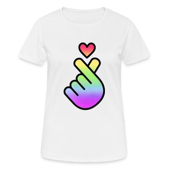 K Pop Heart, Korea, K-Pop, Music, Symbol, Gay Pride - Women's Breathable T-Shirt - white - Front - AI Model Female 172 dark (172cm)