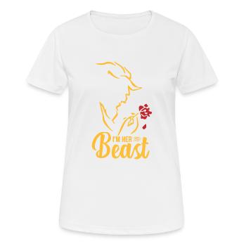 Her Beast - Frauen T-Shirt atmungsaktiv - Weiß - Vorne - AI Model Female 172 dark (172cm)