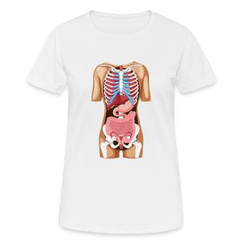 Position organes - Anatomie humain corps humain - T-shirt respirant Femme - blanc - Devant - AI Model Female 172 dark (172cm)