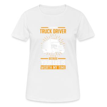 Lkw-Fahrer Kurier Geschenk - Frauen T-Shirt atmungsaktiv - Weiß - Vorne - AI Model Female 172 dark (172cm)