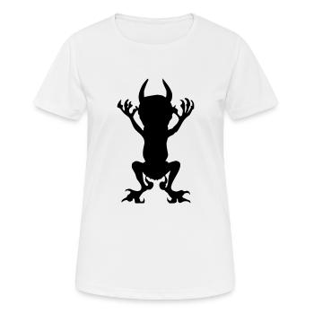 Schwarzer Teufel Vektor Ikone Böser Kobold Böse - Frauen T-Shirt atmungsaktiv - Weiß - Vorne - AI Model Female 172 dark (172cm)