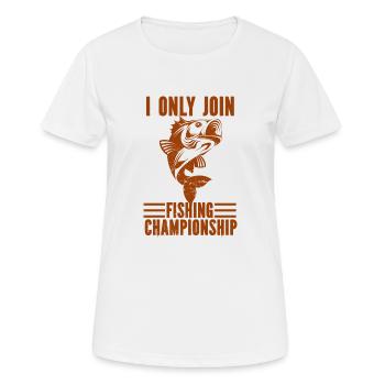 Angler Angelhaken Angelrute Sportfischer - Frauen T-Shirt atmungsaktiv - Weiß - Vorne - AI Model Female 172 dark (172cm)