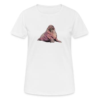 Lamantin lion de mer morse - T-shirt respirant Femme - blanc - Devant - AI Model Female 172 dark (172cm)