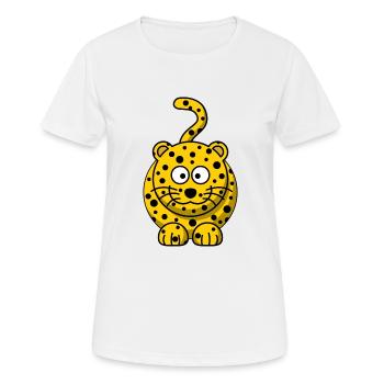Leopard Cartoon - T-shirt respirant Femme - blanc - Devant - AI Model Female 172 dark (172cm)