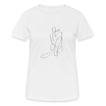 Yoga Shirt / Iyengar Zitat - Frauen T-Shirt atmungsaktiv - Weiß - Vorne - AI Model Female 172 dark (172cm)