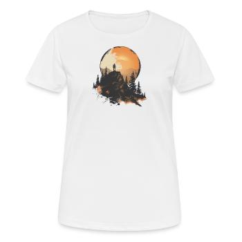 Randonneur, randonnée, logo montagne - T-shirt respirant Femme - blanc - Devant - AI Model Female 172 dark (172cm)