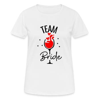 Team Bride, EVJF - T-shirt respirant Femme - blanc - Devant - AI Model Female 172 dark (172cm)