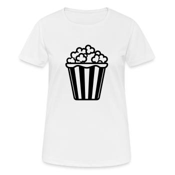 Popcorn - Frauen T-Shirt atmungsaktiv - Weiß - Vorne - AI Model Female 172 dark (172cm)