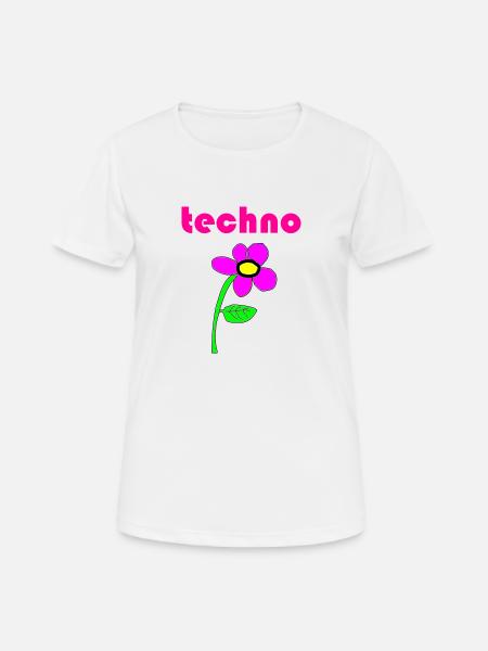 techno blume - Frauen T-Shirt atmungsaktiv - Weiß