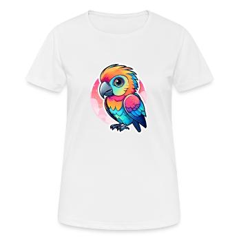 Illustration d’oiseau perroquet - T-shirt respirant Femme - blanc - Devant - AI Model Female 172 dark (172cm)