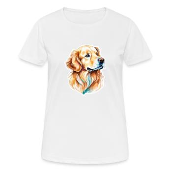 Aquarelles Golden Retriever - T-shirt respirant Femme - blanc - Devant - AI Model Female 172 dark (172cm)