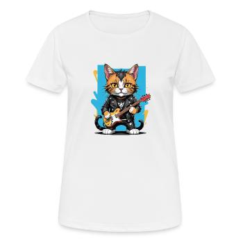 Cat Rocker Cat HardRock Gift - T-shirt respirant Femme - blanc - Devant - AI Model Female 172 dark (172cm)