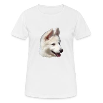 Chiot - T-shirt respirant Femme - blanc - Devant - AI Model Female 172 dark (172cm)