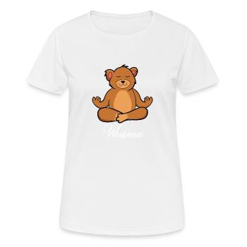 Auszeit Durchatmen Wusaaa Bär - Frauen T-Shirt atmungsaktiv - Weiß - Vorne - AI Model Female 172 dark (172cm)