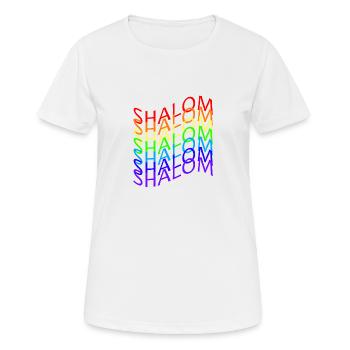 SHALOM ARC EN CIEL FLAG - T-shirt respirant Femme - blanc - Devant - AI Model Female 172 dark (172cm)