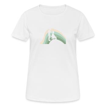 Peigne d’apprentissage de coiffeur - T-shirt respirant Femme - blanc - Devant - AI Model Female 172 dark (172cm)