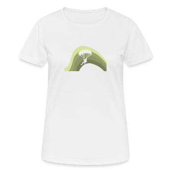 Fallschirmspringen Fallschirm - Frauen T-Shirt atmungsaktiv - Weiß - Vorne - AI Model Female 172 dark (172cm)